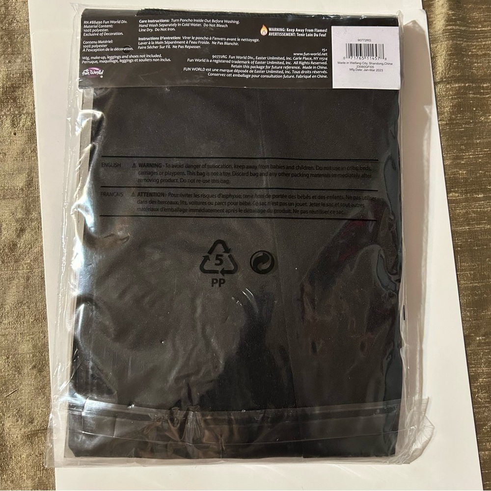Fun World Women's Poncho "Rose Gold/Glitter Skeleton" Costume One Size 4-14 NEW - Picture 5 of 6